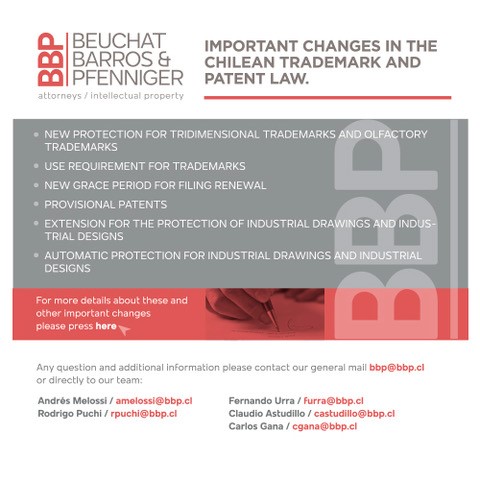 Important changes in the Chilean trademark and patent law